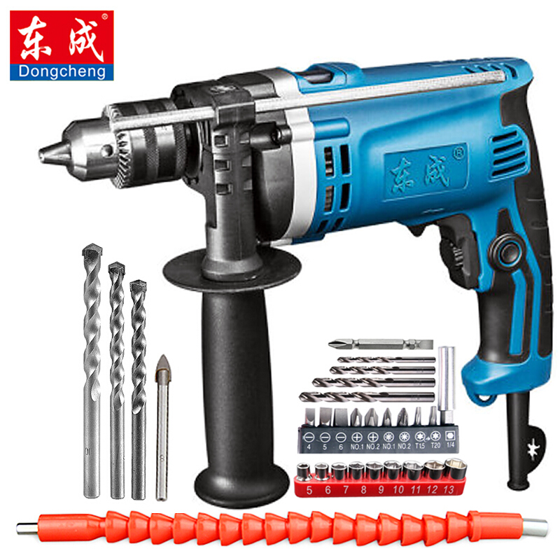Dongcheng impact drill Z1J-FF-16 dual-use electric drill household electric to high-power electric tools comes standard