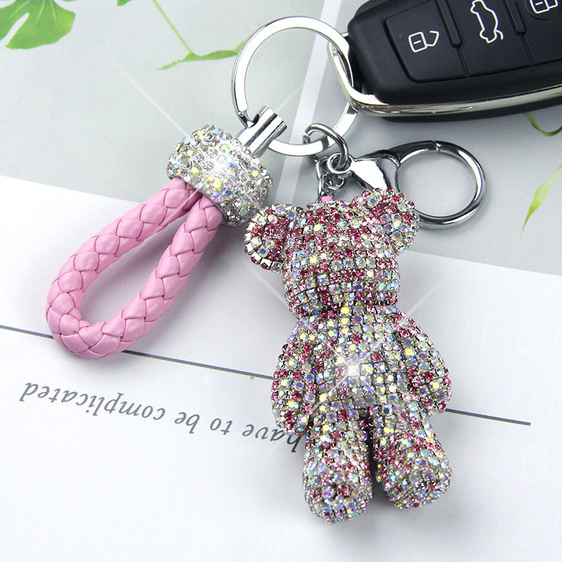 Car Key Ornament Violent Bear Mandrill Keychain Pendant Motorcycle Bag Braided Rope Female Exquisite High-end Doll