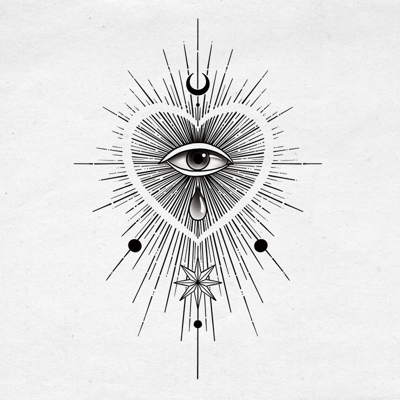 zingtattoto tattoo sticker Love Eye Mystery Sexy geometric Women and America Ins wind waterproof and anti-perspiration