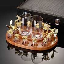 Twelve Zodiac wine Cup twelve Chinese Zodiac wine dispenser set creative home Chinese glass wine set 12