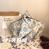 ins fully automatic black rubber umbrella five fold clear and rain dual-use sunscreen Korean version Jane about cute broken flowers wood handle Umbrella