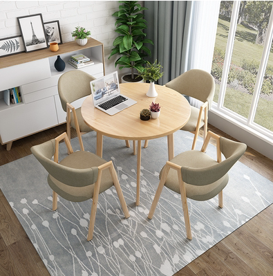 Simple reception and negotiation meeting guests office leisure table and chair combination coffee shop milk tea shop small apartment round dining table