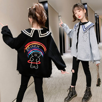 girls' jacket foreign-style 2022 new Korean style children's trendy autumn and winter fleece thick warm medium and large children's tops