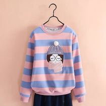 Girls autumn winter clothing clothing 2022 new Korean version trendy children dress CUHK children plus suede thickened pure cotton childrens blouses