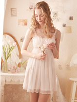 Sexy pajamas skirt hanging sleepy dress female summer lace cute sweet girl pajamas with chest mat