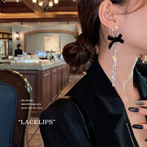 Square Face Suitable Earrings Stream Suear Adorned With Small Crowdcast Light Extravaganza 2021 New butterfly knot length 925 silver pin