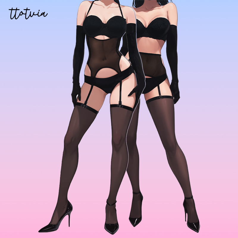 ttotvia「Rush to the Dimension®」二次元ガーターベルト ウエストガーターベルト ガーターストッキング 専用メタルソックスバックル