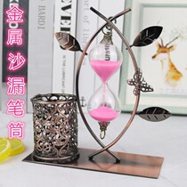 Creative pen holder desktop ornaments creative metal hourglass pen holder pendulum for teachers to start school graduation Teachers Day gifts