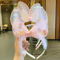 June 1 Childrens Day Small flower Hair band Childrens Hair band Rabbit Ears cartoon headband Cute little girl Quicksand hair headband