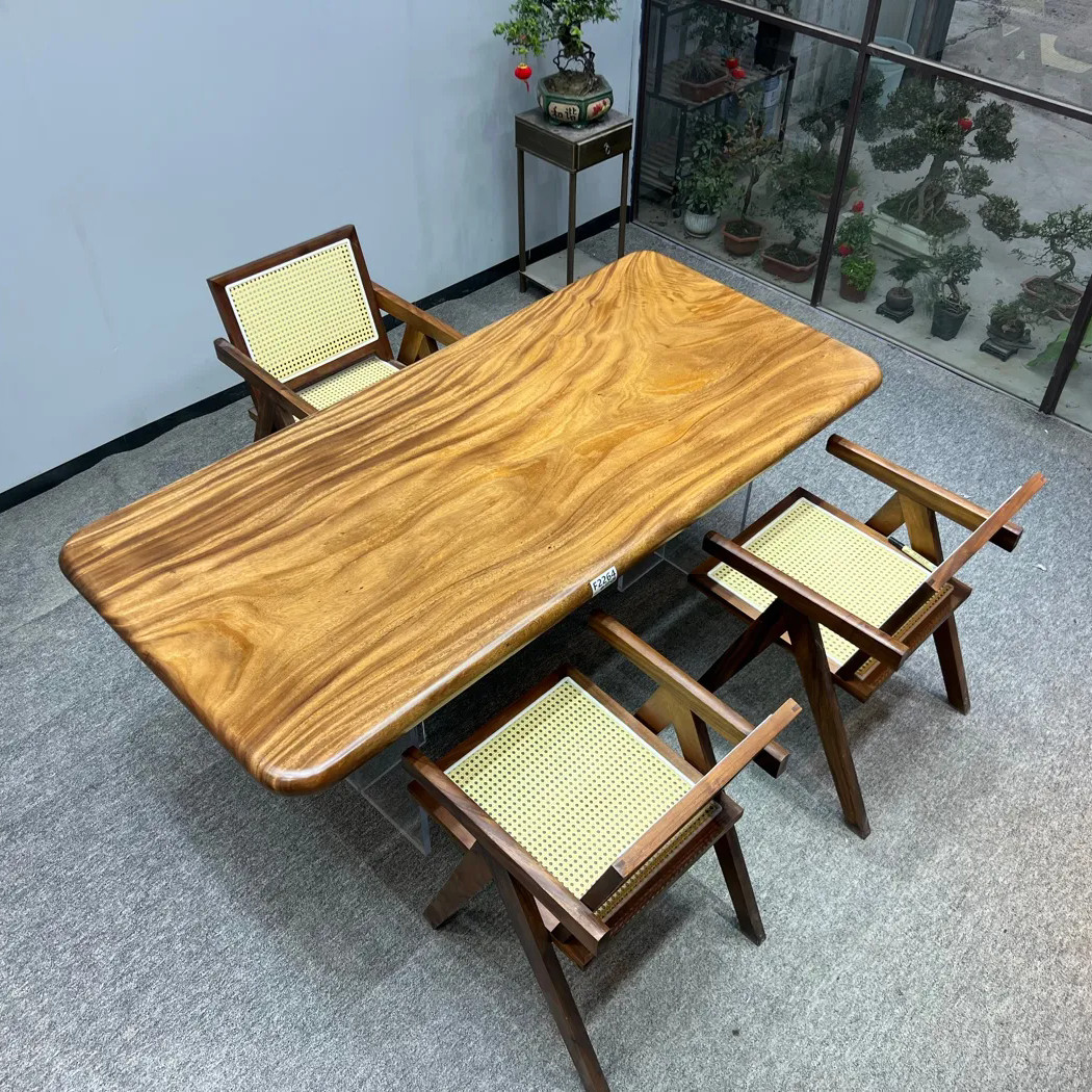 非洲黄花梨大板茶桌！原木界的爱马仕，喝茶办公都高级到爆！-大板桌