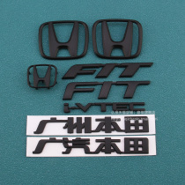 Suitable for 2009-22 Fit car logo FIT car logo sticker front logo rear trunk letter English logo Black Warrior