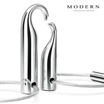 German MODERN penguin key button stainless steel key ring couple key button a pair of creative key rings