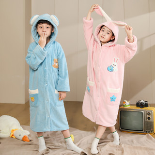 Children's Bath Towels for Older Girls and Boys, Home Use, More Absorbent Than Pure Cotton, Bathrobes, Bath Skirts, Coral Fleece Bath Robes