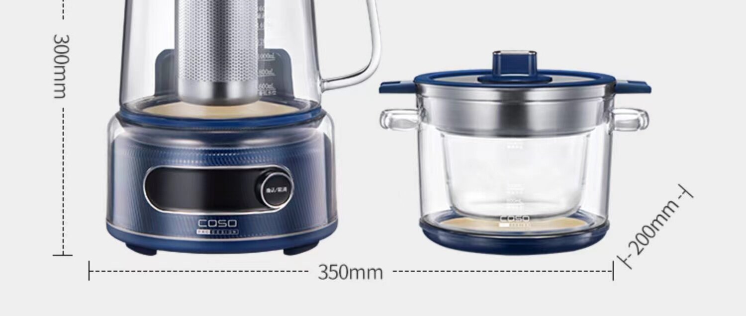 Керамический электрочайник 山姆代购卡梭ih养生壶ke-8031磁感立体加热多功能茶水玻璃壶保温 Caso prodesign