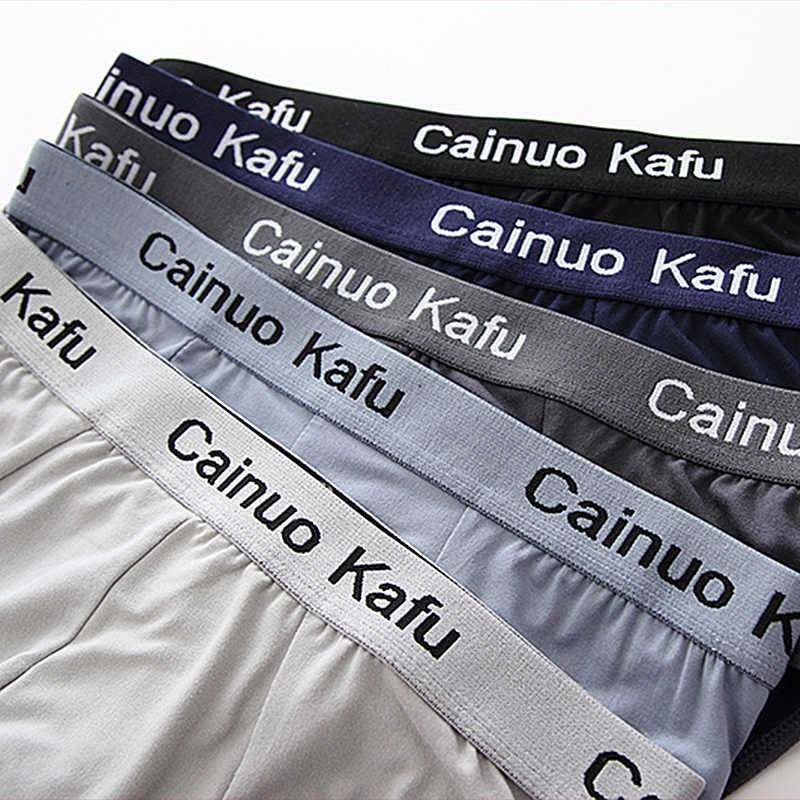 4 packs of men's triangle underwear modal pants sexy breathable fat guy young students large size pants