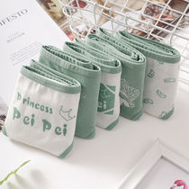 5 Dress Briefs Lady Antibacterial Pure Cotton Crotch Big Code Middle Waist Day Ensemble Cartoon Maiden baby cute triangle shorts