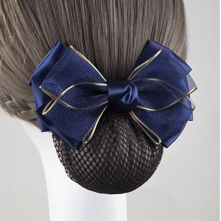 Nurse stewardess professional hairpin female korean fashion silk bow bank work hair net bag hair accessories