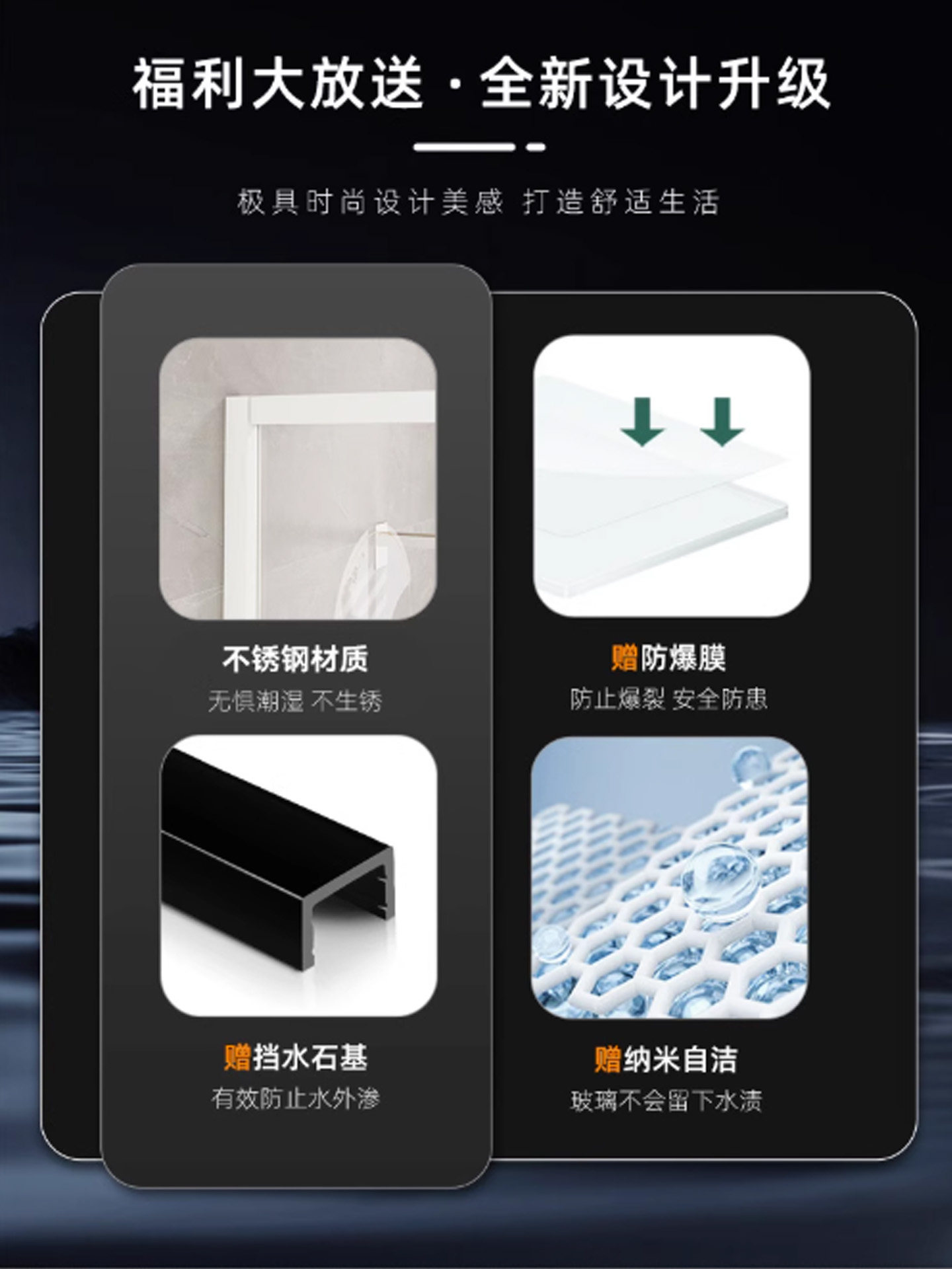 Bathroom Curved Fan-Shaped Integrated Home Bathroom Glass Partition Stainless Steel Milky White Bath Room Dry and Wet Separation Bath Screen