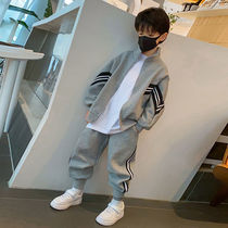 Guochao Li Ning joint boy suit autumn clothing 2022 new children sports clothes foreign air spring and autumn tide cards CUHK