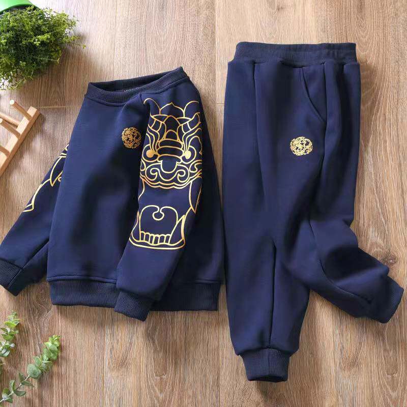 National tide Li Ning joint boy spring and autumn suit 2022 new middle and big children's loose sweater children's tide sports foreign