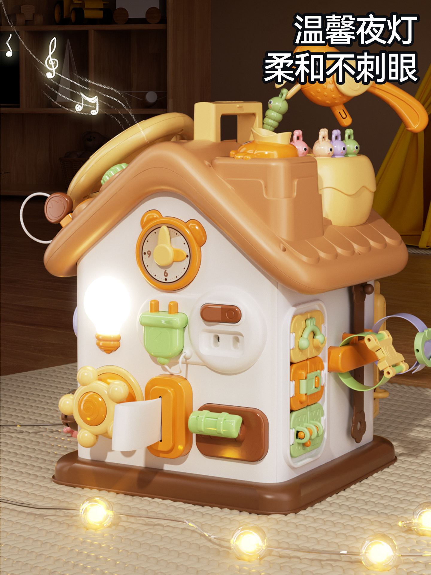 One-Year-Old Children's Toys, One-Year-Old Boy Baby Gift, Girl Baby Montessori Busy House Hexahedron Educational Early Education Toy