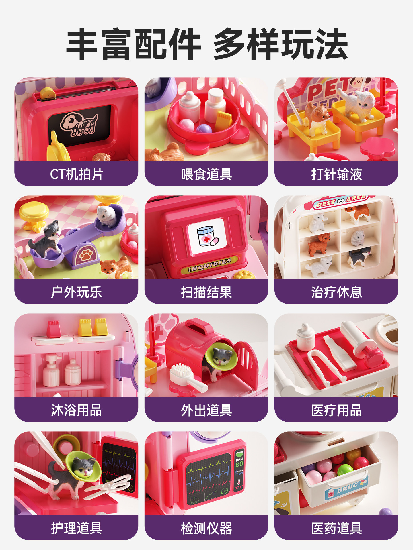 Play House Toys for Children, Girls, Princess Birthday Gifts, 3 to 6 Years Old, Educational Toys for Girls, 2 Toddlers, 4 Dollhouse