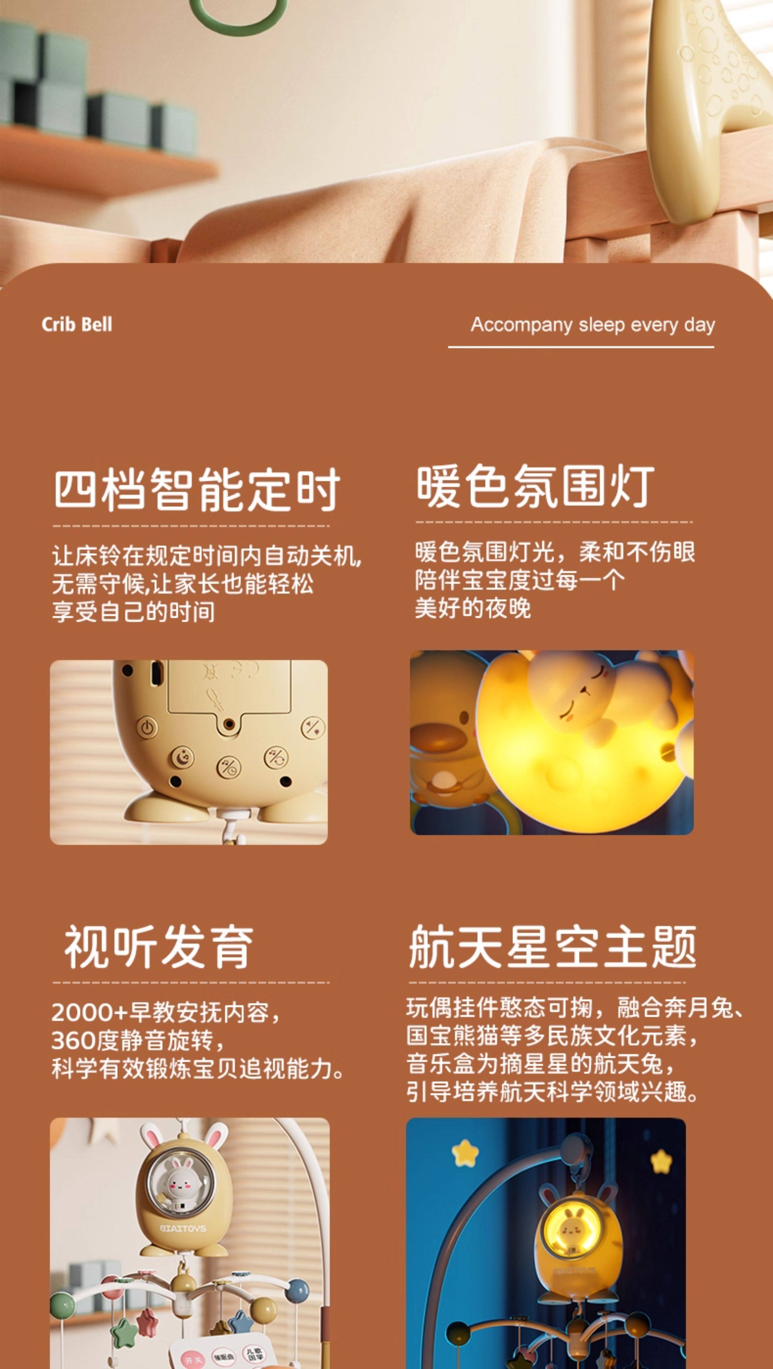 Погремушка 床头摇铃婴儿旋转0到6月新生儿满月礼物出生见面礼盒床铃宝宝玩具