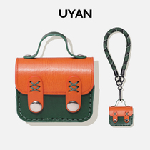 UYAN lighter containing hanging bag leather sleeve adaptable for Airpods3 generation headphones handmade cow leather to be customized