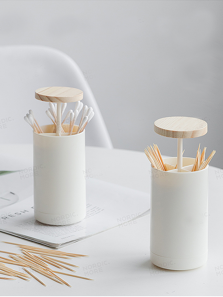 Creative Home Living Room Press-Pressure Two-in-one Cotton Stick Toothpick Cylinder Toothpick Box Minimalist cotton stick containing box toothpick bucket