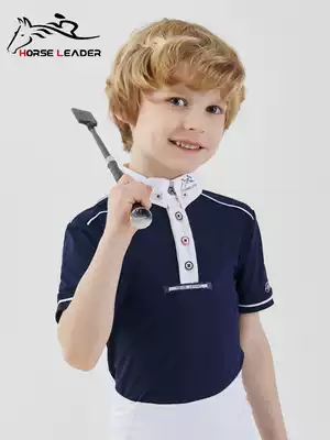 HORSELEADER children Equestrian Equestrian T-shirt riding equipment short sleeve Knight costume competition polo shirt summer
