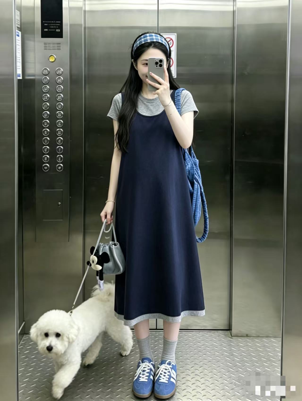 Maternity Dress Summer 2026 New Style Short Dress for Pregnant Women Summer Korean Style Fake Two-Piece Short-Sleeved A-Line Dress Summer — 11