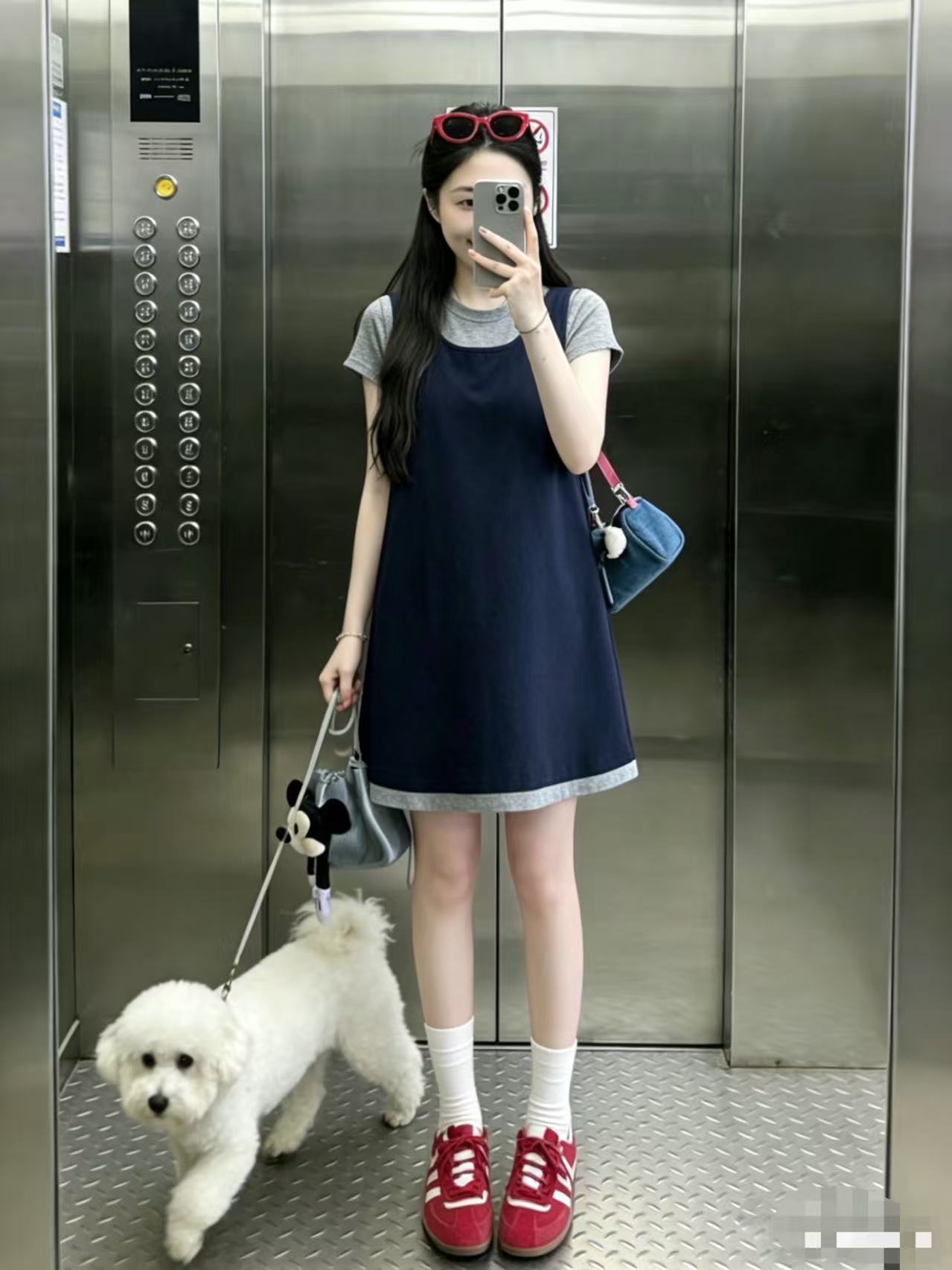 Maternity Dress Summer 2026 New Style Short Dress for Pregnant Women Summer Korean Style Fake Two-Piece Short-Sleeved A-Line Dress Summer — 6