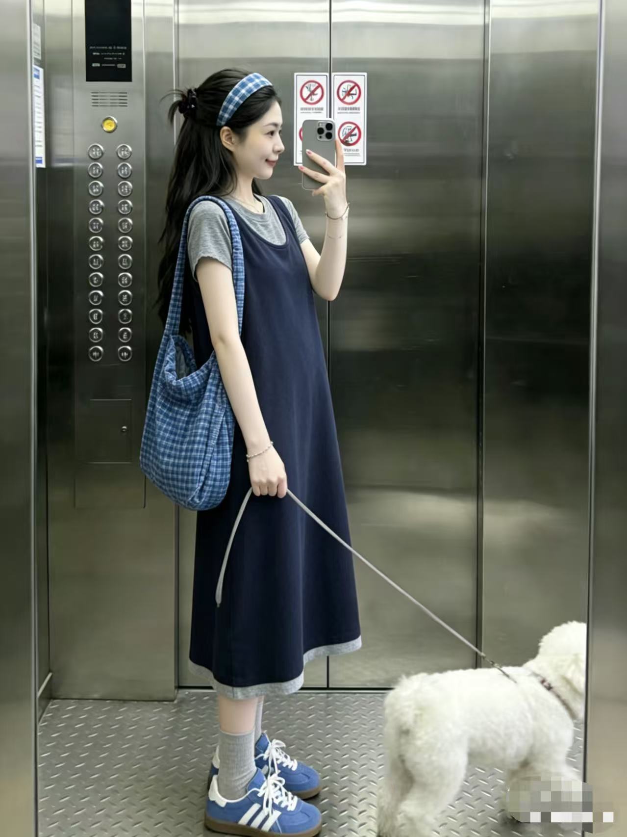 Maternity Dress Summer 2026 New Style Short Dress for Pregnant Women Summer Korean Style Fake Two-Piece Short-Sleeved A-Line Dress Summer — 9