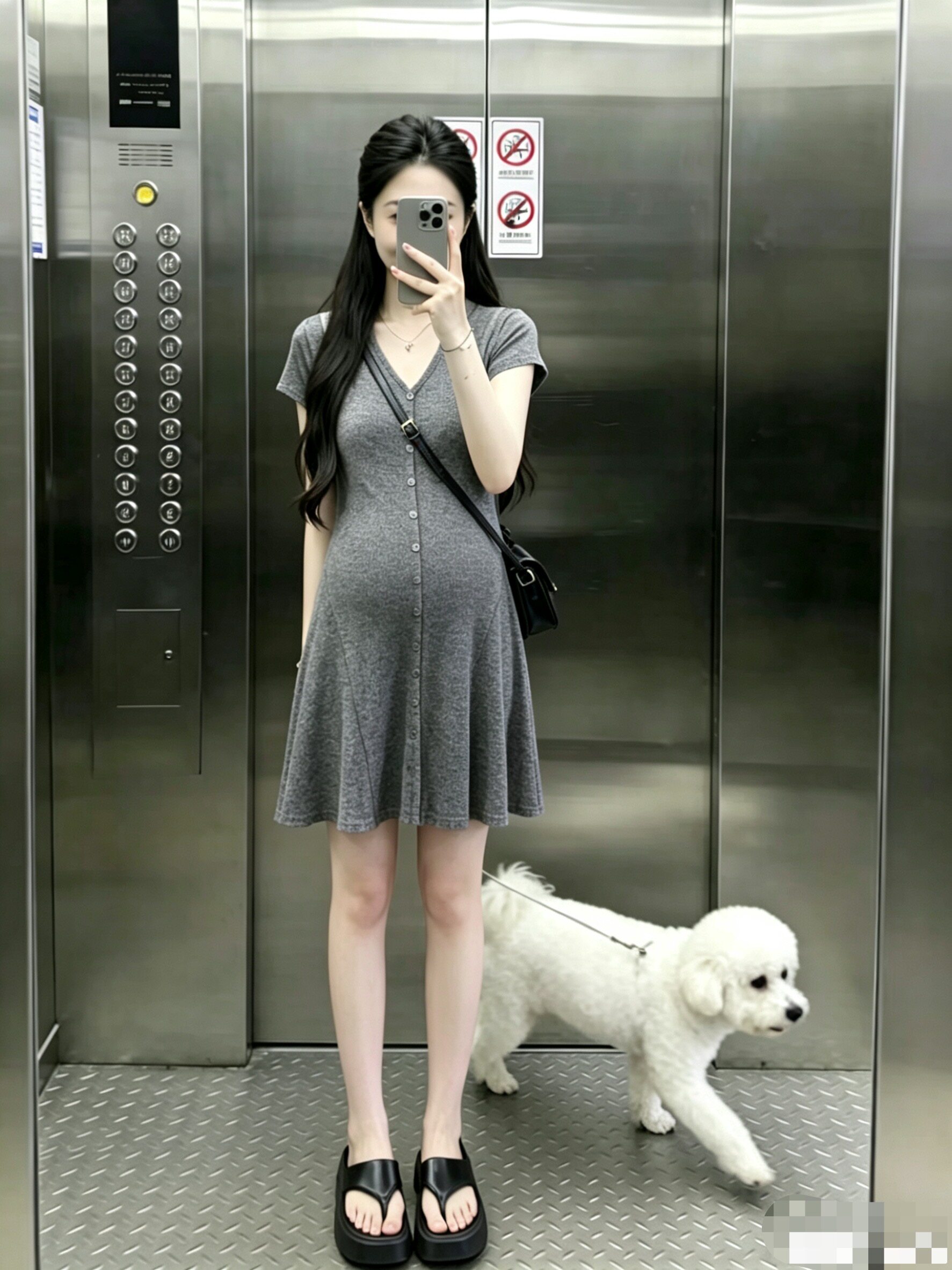Maternity Dress Summer 2026 New Style Short Dress for Pregnant Moms, High-End French Style Slimming Hot Mom Outfit Long Dress for Summer — 8