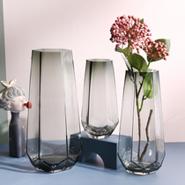 Net Red Nordic Minimalist Creative Glass Vase Transparent Water Raised Flowers Lilies Living-room Table Flower Arrangement Decorative Pendulum Pieces
