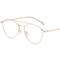 New fashion double beam glasses frame metal retro eye frames irregular art and men can be matched with myopia glasses