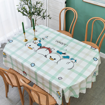 Cartoon elliptical tablecloth waterproof and oil and non-stamping tabletop of Nordic PVC table tablecloth tea table