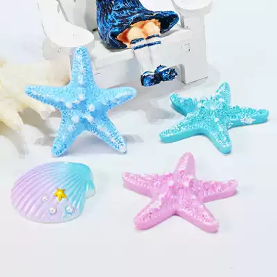 Simulation shell starfish resin diy accessories marine animal decoration home small ornaments fish tank platform micro landscape