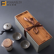 Upscale day style travel tea set Outdoor Gongfu tea cup portable ceramic quick guest cup carry-on gift package