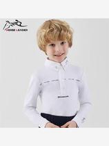 Horseleale Summer Children Equestrian T-shirt riding horse-sleeved white race-clothed shirt