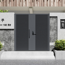 Customized iron courtyard door shutter door modern villa outdoor garden iron gate fence wall door single and double door