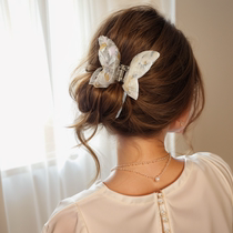 Super fairy temperament butterfly grab clip high-end acetic acid hair clip for women 2024 elegant simple shark clip on the back of the head