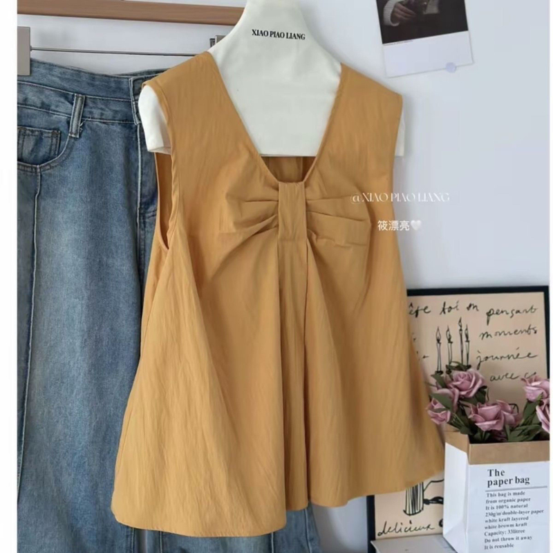 2026 Summer New Style Age-Reducing Relaxed Tops, Summer Workwear, Slimming, Versatile Sleeveless Vests, Simple and Sweet Korean Style