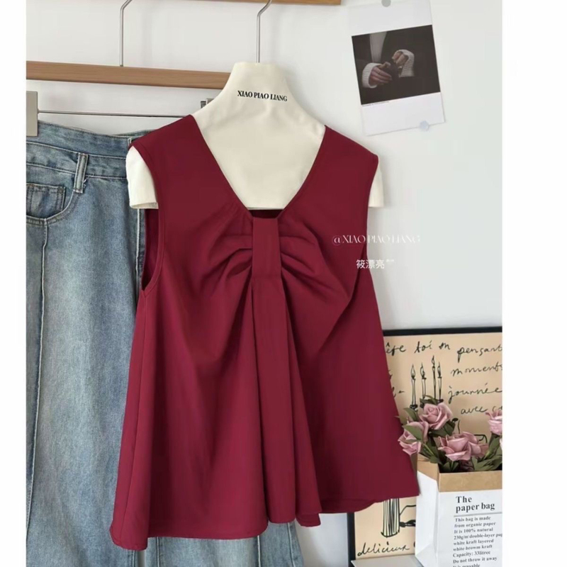 2026 Summer New Style Age-Reducing Relaxed Tops, Summer Workwear, Slimming, Versatile Sleeveless Vests, Simple and Sweet Korean Style