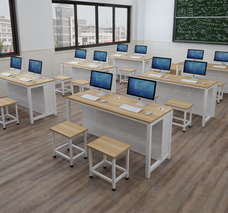 School computer room computer desk training class computer desktop desk primary and secondary school students classroom computer room double screen customization