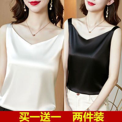 吊带背心t恤女士内搭西装打底衫缎面上衣服