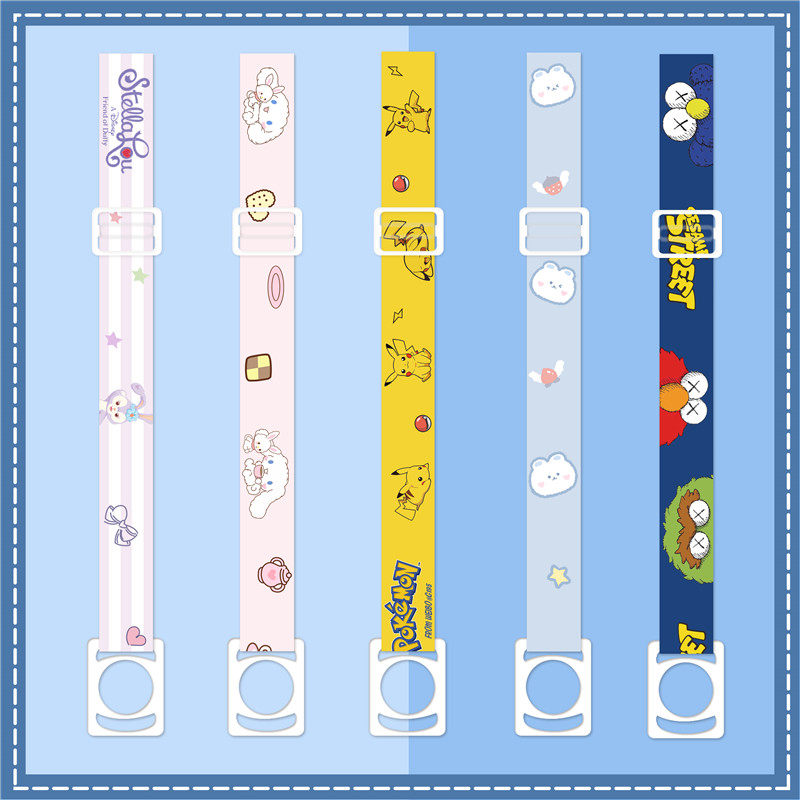 Inclined satchel adjustable beverage bottle inclined satchel with portable water bottle with baby bag Cartoon Kettle Inclined Cross Silicon Rubber Ring Holding Baby Bag Rope Portable Beverage Bottle Hold Baby Bag Mineral Water Bottle Buckle Hanging Rope Children