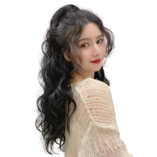 抓夹马尾假发女卷发自然蓬松高马尾网红辫子长发假马尾仿真发轻盈