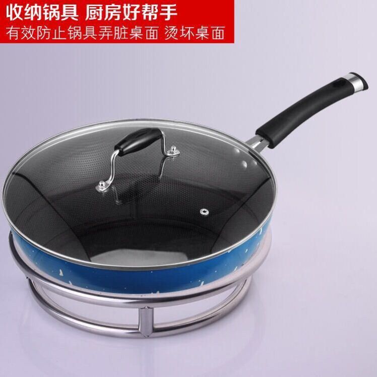 Table insulation 304 stainless steel frying pan rack round tube pot rack pot heat insulation rack anti-scalding rack double-layer pot pad