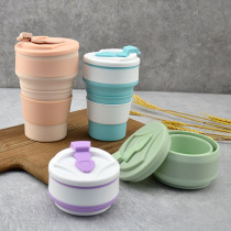 Foldable water cup travel silicone travel sports cup portable camping coffee cup creative food grade mouthwash cup